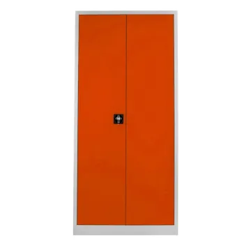 Dulap de depozitare cu incuietoare, Shelvoria, Js1001Tu, 92x198x40 cm, Otel, Gri / Portocaliu b54b imagine