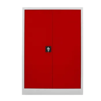 Dulap de depozitare cu incuietoare, Shelvoria, Js1002Ki, 92x130x40 cm, Otel, Gri/Rosu 3676 imagine
