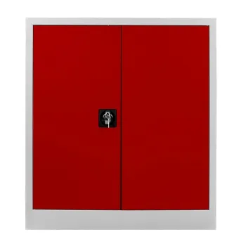 Dulap de depozitare cu incuietoare, Shelvoria,  Js1003Ki, 92x100x40 cm, Otel, Gri/Rosu b36e imagine