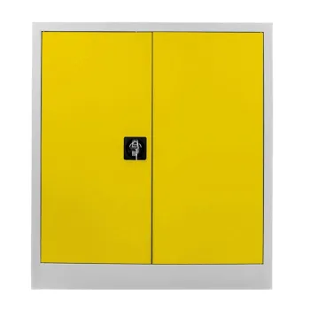 Dulap de depozitare cu incuietoare, Shelvoria, Js1003Sa, 92x100x40 cm, Otel, Gri / Galben 579c imagine