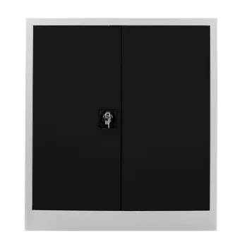 Dulap de depozitare cu incuietoare, Shelvoria, Js1003Si, 92x100x40 cm, Otel, Gri/Negru 87f3 imagine