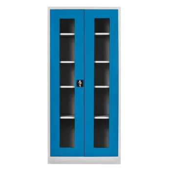 Dulap de depozitare cu incuietoare, Shelvoria, Js1005Ma, 92x198x40 cm, Otel, Gri/Albastru e1c0 imagine