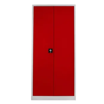 Dulap de depozitare cu incuietoare, Shelvoria, Js1008Ki, 92x198x40 cm, Otel, Gri/Rosu 6103 imagine