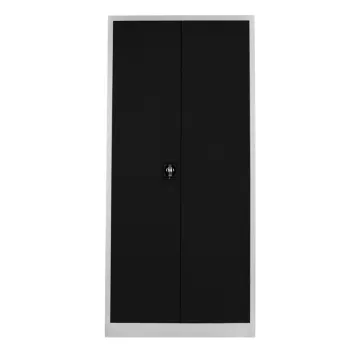 Dulap de depozitare cu incuietoare, Shelvoria, Js1008Si, 92x198x40 cm, Otel, Gri/Negru 7c89 imagine