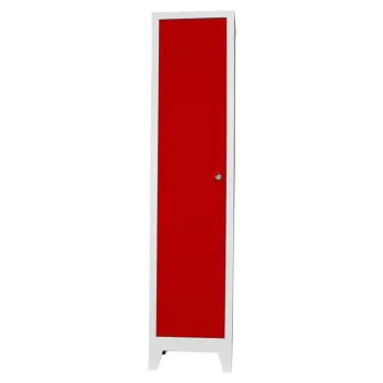 Dulap de depozitare cu incuietoare, Shelvoria, Js1009Ki, 41x185x40 cm, Otel, Gri/Rosu 5386 imagine
