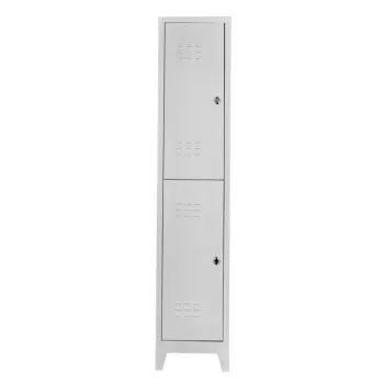 Dulap de depozitare cu incuietoare, Shelvoria, Js1010, 41x200x40 cm, Otel, Gri deschis 8fba imagine