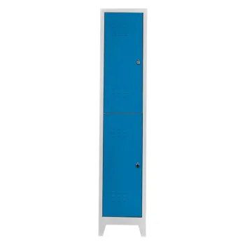 Dulap de depozitare cu incuietoare, Shelvoria, Js1010Ma, 41x200x40 cm, Otel, Gri/Albastru 16b5 imagine