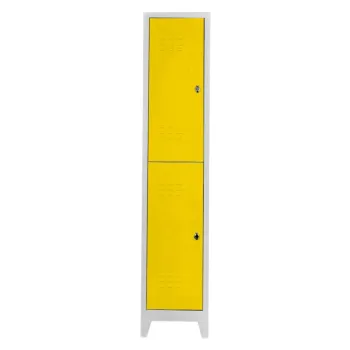 Dulap de depozitare cu incuietoare, Shelvoria, Js1010Sa, 41x200x40 cm, Otel, Gri / Galben 4fa2 imagine