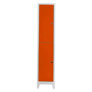 Dulap de depozitare cu incuietoare, Shelvoria, Js1010Tu, 41x200x40 cm, Otel, Gri / Portocaliu a5a1 imagine