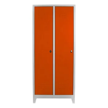 Dulap de depozitare cu incuietoare, Shelvoria, Js1011Tu, 79x185x40 cm, Otel, Gri / Portocaliu 8c5f imagine