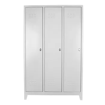 Dulap de depozitare cu incuietoare, Shelvoria, Js1012, 117x185x40 cm, Otel, Gri deschis e5f7 imagine