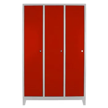 Dulap de depozitare cu incuietoare, Shelvoria, Js1012Ki, 117x185x40 cm, Otel, Gri/Rosu c9ec imagine