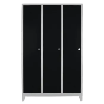 Dulap de depozitare cu incuietoare, Shelvoria, Js1012Si, 117x185x40 cm, Otel, Gri/Negru 493d imagine