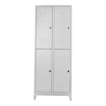 Dulap de depozitare cu incuietoare, Shelvoria, Js1013, 79x200x40 cm, Otel, Gri deschis a8fd imagine