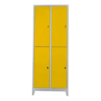 Dulap de depozitare cu incuietoare, Shelvoria, Js1013Sa, 79x200x40 cm, Otel, Gri / Galben eb48 imagine
