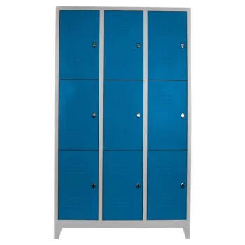 Dulap de depozitare cu incuietoare, Shelvoria, Js1015Ma, 117x200x40 cm, Otel, Gri/Albastru 4aa1 imagine