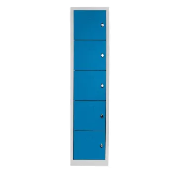Dulap de depozitare cu incuietoare, Shelvoria, Js1016Ma, 41x170x40 cm, Otel, Gri/Albastru de66 imagine