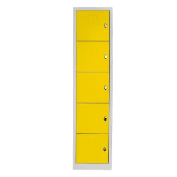 Dulap de depozitare cu incuietoare, Shelvoria, Js1016Sa, 41x170x40 cm, Otel, Gri / Galben 3ac0 imagine