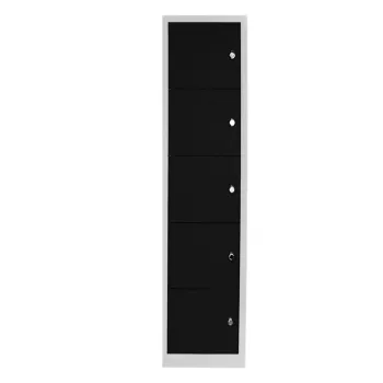 Dulap de depozitare cu incuietoare, Shelvoria, Js1016Si, 41x170x40 cm, Otel, Gri/Negru 1285 imagine