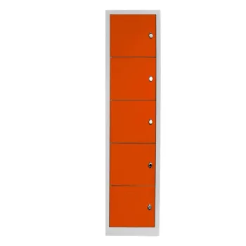 Dulap de depozitare cu incuietoare, Shelvoria, Js1016Tu, 41x170x40 cm, Otel, Gri / Portocaliu 6f8f imagine
