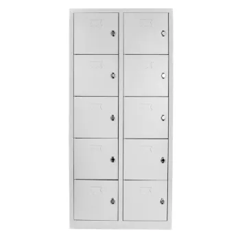 Dulap de depozitare cu incuietoare, Shelvoria, Js1017, 79x170x40 cm, Otel, Gri deschis 4d9d imagine