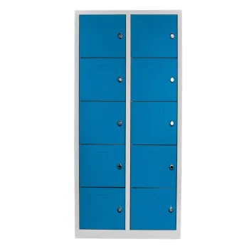 Dulap de depozitare cu incuietoare, Shelvoria, Js1017Ma, 79x170x40 cm, Otel, Gri/Albastru 8126 imagine