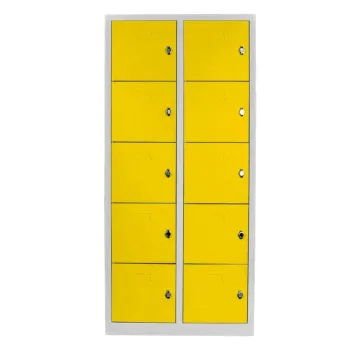 Dulap de depozitare cu incuietoare, Shelvoria, Js1017Sa, 79x170x40 cm, Otel, Gri / Galben ade3 imagine