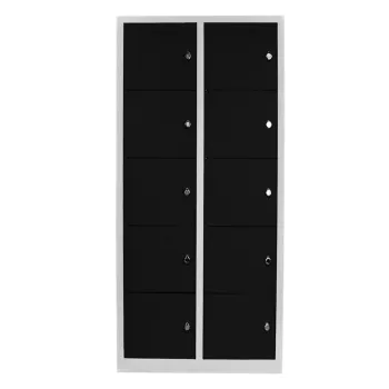 Dulap de depozitare cu incuietoare, Shelvoria, Js1017Si, 79x170x40 cm, Otel, Gri/Negru b8fd imagine