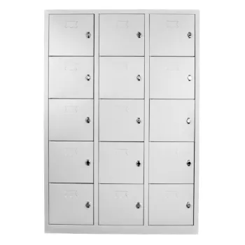 Dulap de depozitare cu incuietoare, Shelvoria, Js1018, 117x170x40 cm, Otel, Gri deschis 751a imagine