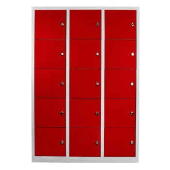 Dulap de depozitare cu incuietoare, Shelvoria, Js1018Ki, 117x170x40 cm, Otel, Gri/Rosu 4e6d imagine