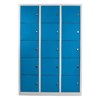 Dulap de depozitare cu incuietoare, Shelvoria, Js1018Ma, 117x170x40 cm, Otel, Gri/Albastru a42c imagine