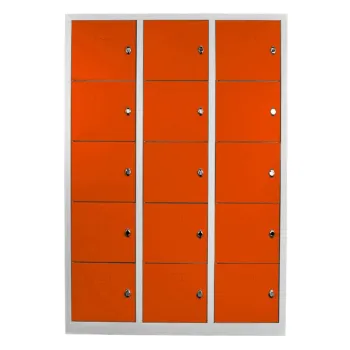 Dulap de depozitare cu incuietoare, Shelvoria, Js1018Tu, 117x170x40 cm, Otel, Gri / Portocaliu a60f imagine
