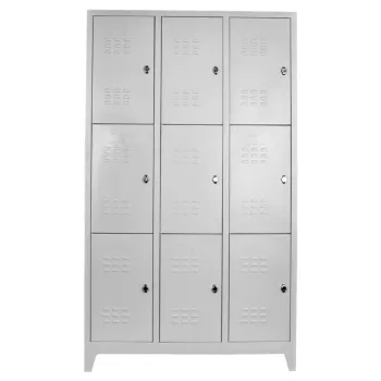 Dulap de depozitare cu incuietoare, Shelvoria, Js1024, 97x200x37 cm, Otel, Gri deschis 0802 imagine