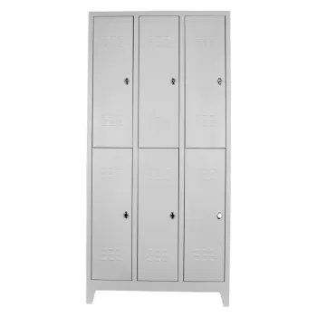 Dulap de depozitare cu incuietoare, Shelvoria, Js1025, 97x200x37 cm, Otel, Gri deschis b72a imagine