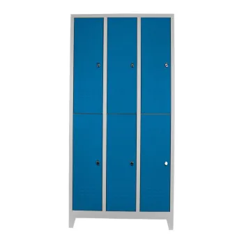 Dulap de depozitare cu incuietoare, Shelvoria, Js1025Ma, 97x200x37 cm, Otel, Gri/Albastru 531b imagine