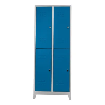 Dulap de depozitare cu incuietoare, Shelvoria, Js1026Ma, 67x200x37 cm, Otel, Gri/Albastru b0ce imagine