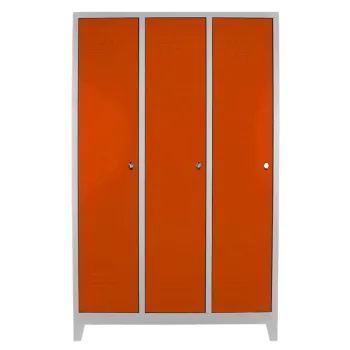 Dulap de depozitare cu incuietoare, Shelvoria, Js1027Tu, 97x185x37 cm, Otel, Gri / Portocaliu a78b imagine