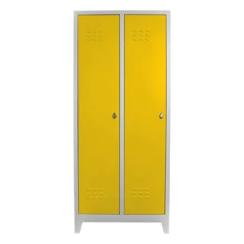 Dulap de depozitare cu incuietoare, Shelvoria, Js1028Sa, 67x185x37 cm, Otel, Gri / Galben 1904 imagine
