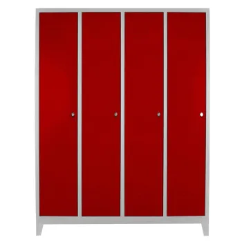 Dulap de depozitare cu incuietoare, Shelvoria, Js1029Ki, 128x185x37 cm, Otel, Gri/Rosu b312 imagine