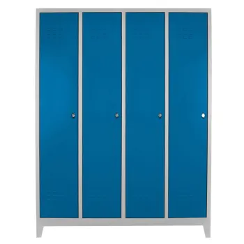 Dulap de depozitare cu incuietoare, Shelvoria, Js1029M, 128x185x37 cm, Otel, Gri/Albastru dd6d imagine