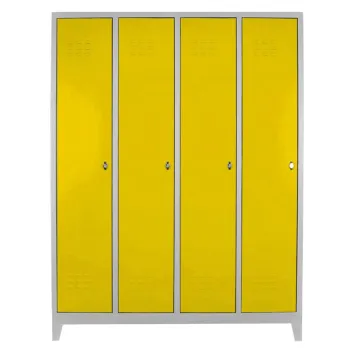 Dulap de depozitare cu incuietoare, Shelvoria, Js1029Sa, 128x185x37 cm, Otel, Gri / Galben 323d imagine