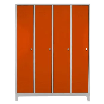 Dulap de depozitare cu incuietoare, Shelvoria, Js1029Tu, 128x185x37 cm, Otel, Gri / Portocaliu f551 imagine