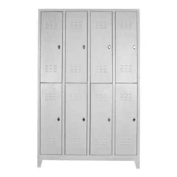Dulap de depozitare cu incuietoare, Shelvoria, Js1030, 128x200x37 cm, Otel, Gri deschis e9af imagine