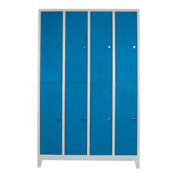 Dulap de depozitare cu incuietoare, Shelvoria, Js1030Ma, 128x200x37 cm, Otel, Gri/Albastru 179f imagine