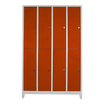 Dulap de depozitare cu incuietoare, Shelvoria, Js1030Tu, 128x200x37 cm, Otel, Gri / Portocaliu a1a3 imagine