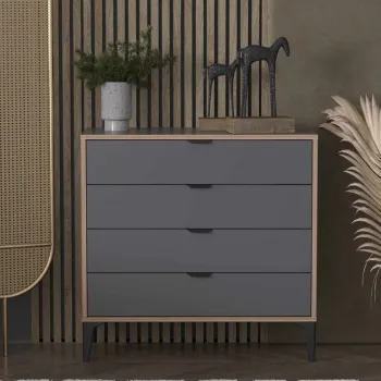 Dulap, Hanah Home, Arden 4, 90x88x40 cm, Antracit 7455 imagine