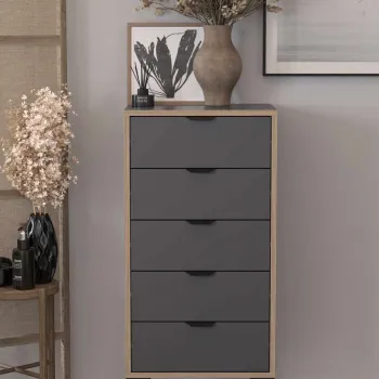 Dulap, Hanah Home, Arden, 50x105x40 cm, Antracit 5996 imagine