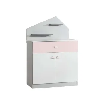 Dulap, Hanah Home, Ayder, 88x134x47 cm, PAL, Roz / Gri e222 imagine