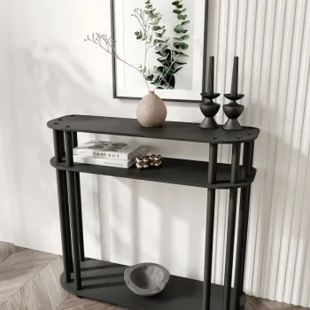 Dulap, Hanah Home, Cruise, 90x30x84 cm, MDF , Negru 3f2b imagine