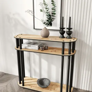 Dulap, Hanah Home, Cruise, 90x30x84 cm, MDF , Stejar fc97 imagine